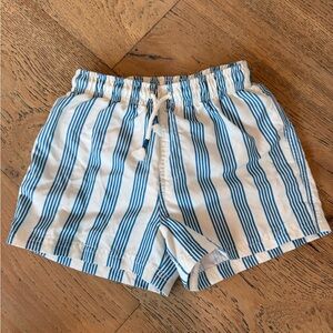 Zara Kids Blue and White Patterned Swim Trunks
